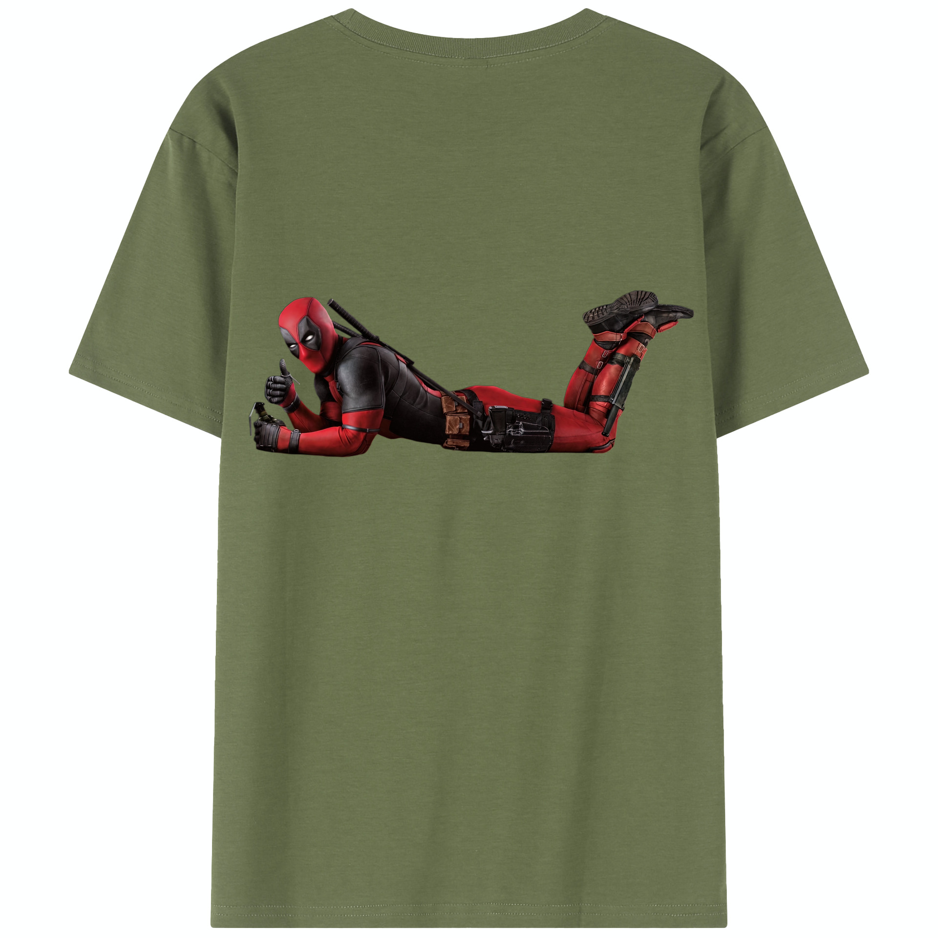 （画像用） Deadpool デッドプール 綿100％半袖Tシャツ（背面プリント）